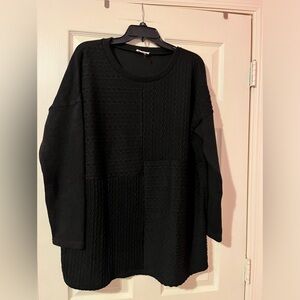 Entro Women's Black Textured Sweater
